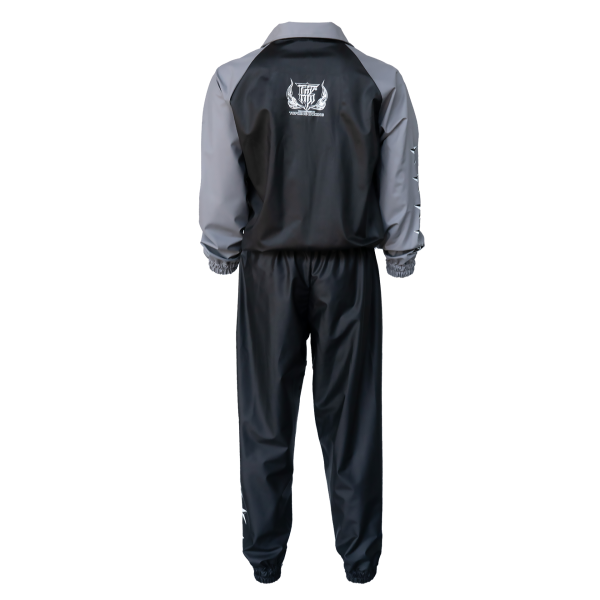 Ensemble de sudation Topking bicolore - vue de dos Ensemble de sudation Topking gris et noir vu de dos