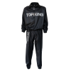 Ensemble de sudation Topking noir - vue de face Ensemble de sudation Topking tout noir vu de face avec logo Topking