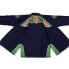Kimono BJJ Fairtex Matchanu - doublure Hanuman Doublure intérieure du col représentant Hanuman en vert et rouge