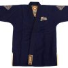 Kimono BJJ Fairtex Matchanu - vue de face Kimono BJJ Fairtex Matchanu bleu marine vu de face avec logo Fairtex
