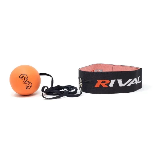 Balle de frappe réflexe Rival avec bandeau ajustable noir et orange