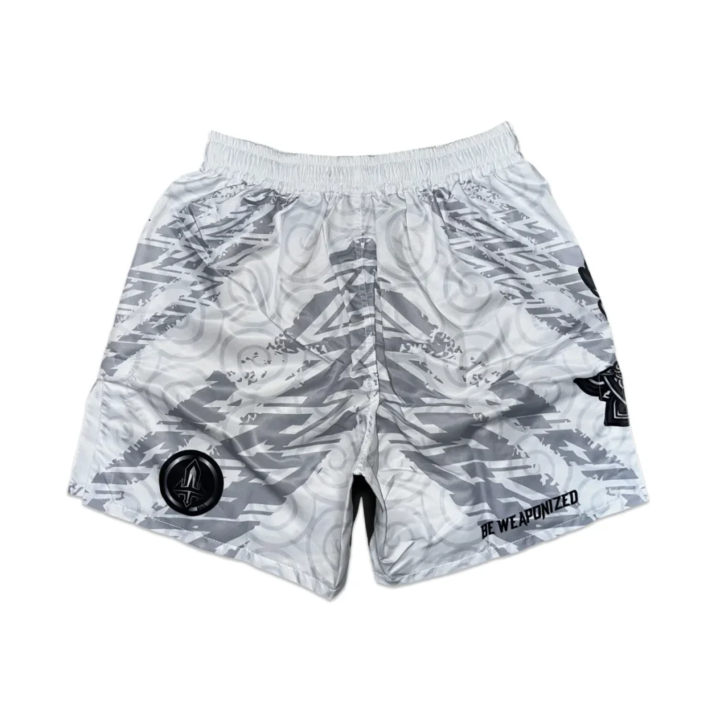 Short MMA Arwut Asura Blanc/Gris - vue de dos