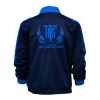 Survêtement Topking bleu marine et bleu roi – veste vue de dos Veste de survêtement Topking bleu marine vue de dos avec logo Topking Boxing floqué bleu roi