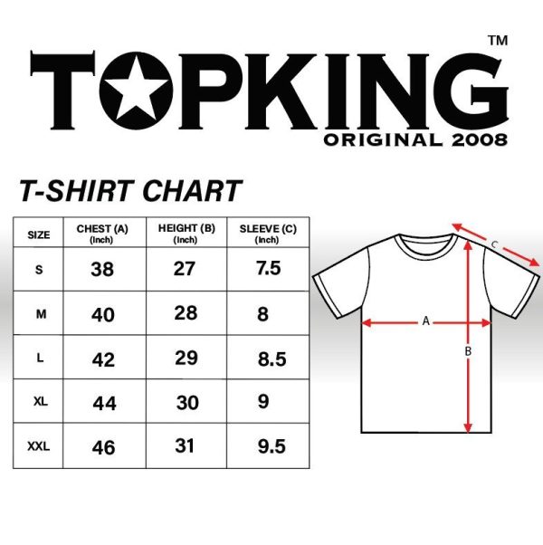 T-shirt Topking Bangkok - Guide des tailles Guide des tailles t-shirt Topking Bangkok